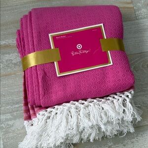 Lilly Pulitzer for Target Pink Beach Blanket with stripes